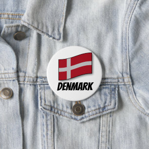 Badge Rond 7,6 Cm Danemark, pavillon,