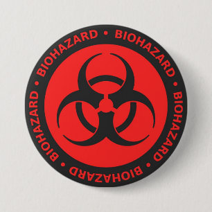 Badge Rond 7,6 Cm danger biologique