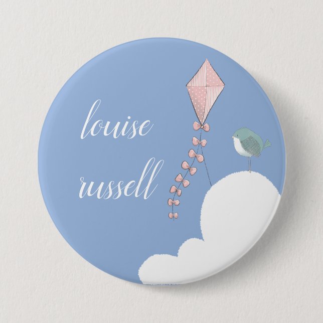 Badge Rond 7,6 Cm dans le baby shower des nuages (Devant)