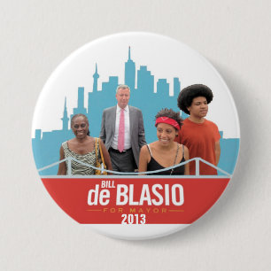 Badge Rond 7,6 Cm De Blasio pour le maire