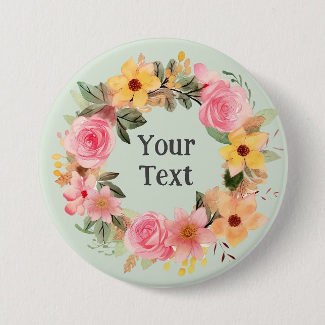 Badge Rond 7,6 Cm Décoration Rose envoûtante en lave (Devant)