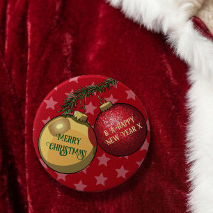 Badge Rond 7,6 Cm Décorations d'arbre Branche Joyeux Noël & Nouvel A