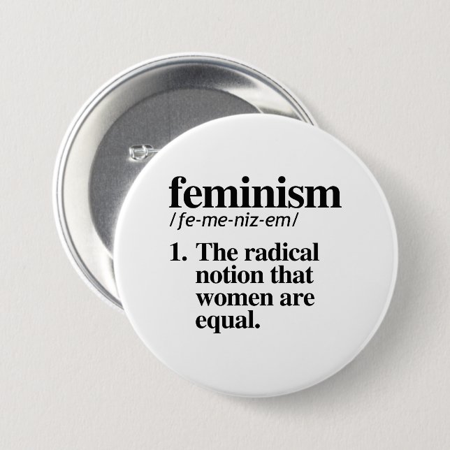 Badge Rond 7,6 Cm Définition du féminisme (Devant & derrière)