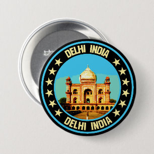 Badge Rond 7,6 Cm Delhi