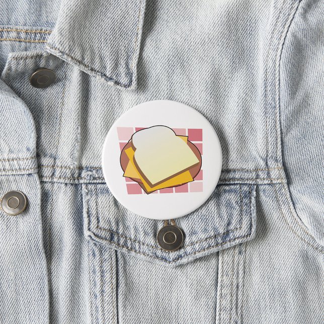 Badge Rond 7,6 Cm Délicieux sandwich au fromage Fun Food (Créateur téléchargé)