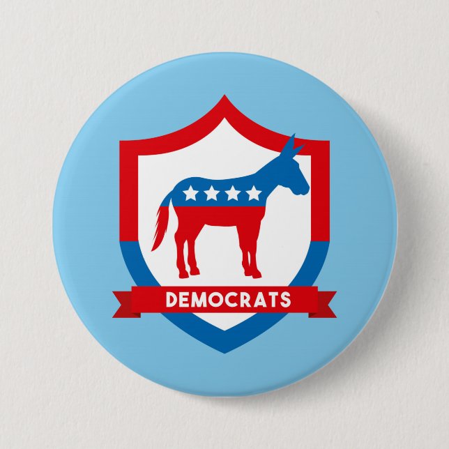 Badge Rond 7,6 Cm Démocrates (Devant)