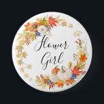 Badge Rond 7,6 Cm Demoiselle de honneur de citrouilles de feuille<br><div class="desc">Notre bouton de noce de demoiselle de honneur d'automne comporte le beau feuille d'automne et les citrouilles tressent avec un manuscrit marqué avec des lettres par main.
 Visitez notre magasin pour regarder notre feuille de chute et collection de citrouille.</div>