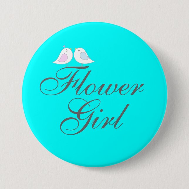 Badge Rond 7,6 Cm Demoiselle de honneur mignonne d'inséparables (Devant)