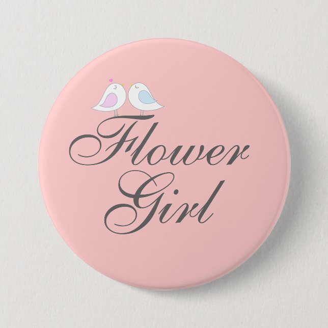 Badge Rond 7,6 Cm Demoiselle de honneur mignonne d'inséparables (Devant)