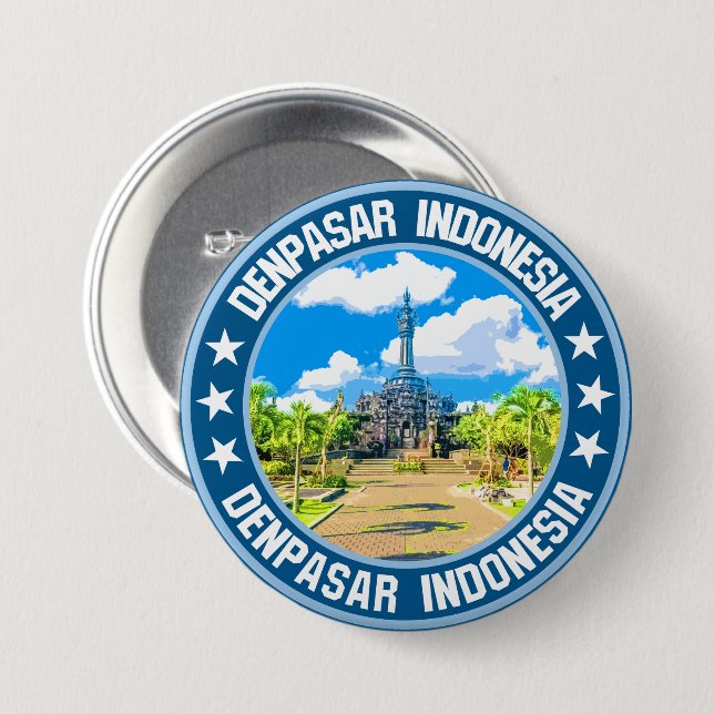 Badge Rond 7,6 Cm Denpasar (Devant & derrière)