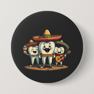 Badge Rond 7,6 Cm Dentaire Floral Dentille Drôle Cinco De Mayo