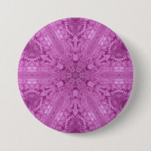 Badge Rond 7,6 Cm Dentelle féminine rose Fléau de neige Kaleidoscope