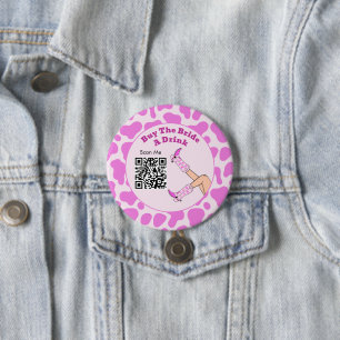 Badge Rond 7,6 Cm Dernier Rodéo Vacher Rose Offrez Un Verre à la Mar
