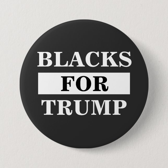 Badge Rond 7,6 Cm Des Noirs Pour Trump (Devant)