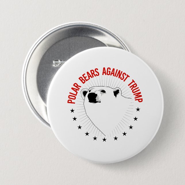Badge Rond 7,6 Cm Des ours polaires contre Trump (Devant & derrière)