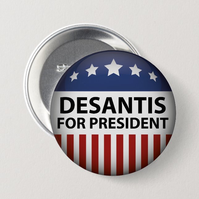 Badge Rond 7,6 Cm DeSantis Pour Président (Devant & derrière)