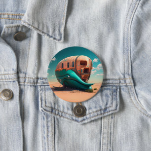 Badge Rond 7,6 Cm Desert whale house