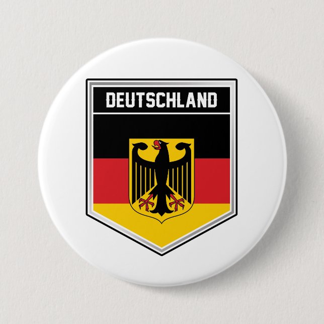 Badge Rond 7,6 Cm Deutschland/Allemagne - Bouclier indicateur (Devant)