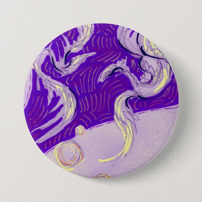 Badge Rond 7,6 Cm Deux Dragons, Trois Soleils (Devant)