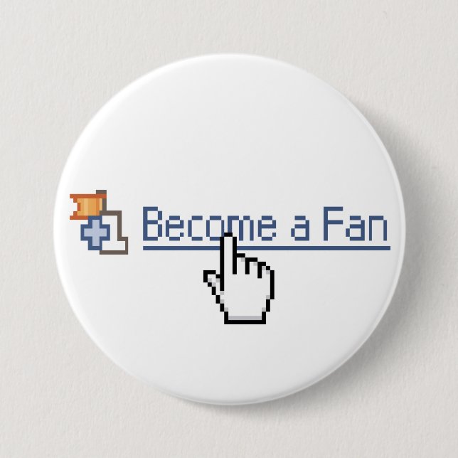 Badge Rond 7,6 Cm Deviennent une fan (Devant)