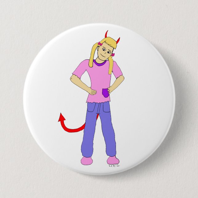 Badge Rond 7,6 Cm devil girl     (Devant)