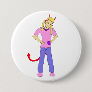 Badge Rond 7,6 Cm devil girl    