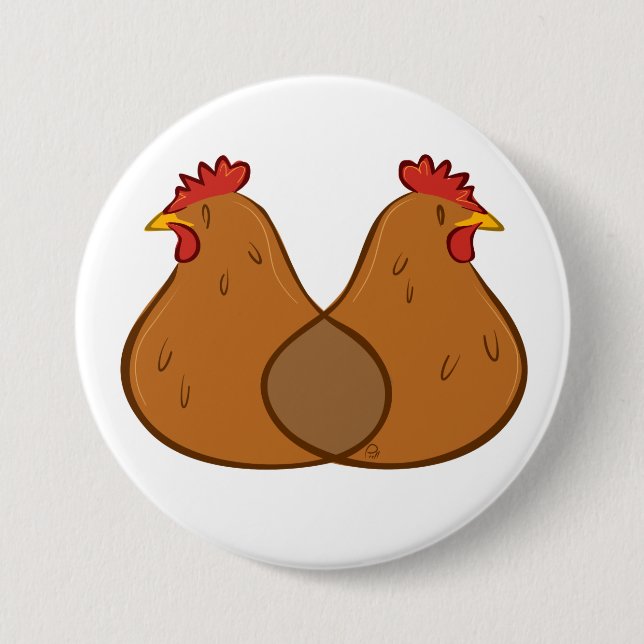 Badge Rond 7,6 Cm Diagramme de poule - insigne (Devant)