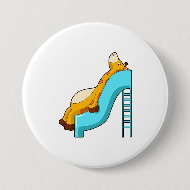 Badge Rond 7,6 Cm Diapositive Giraffe (Devant)