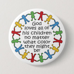 Badge Rond 7,6 Cm Dieu aime tout
