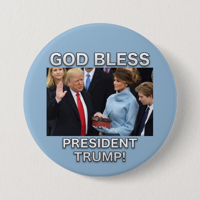 Badge Rond 7,6 Cm Dieu bénissent le Président Trump Button (Devant)