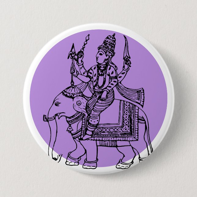 Badge Rond 7,6 Cm Dieu hindou (Devant)