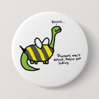 Badge Rond 7,6 Cm Dino