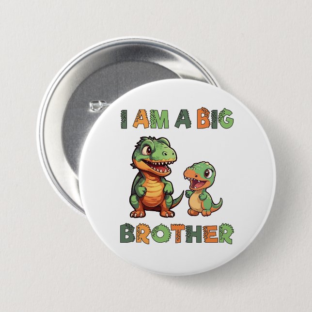 Badge Rond 7,6 Cm Dinosaur Big Brother (Devant & derrière)