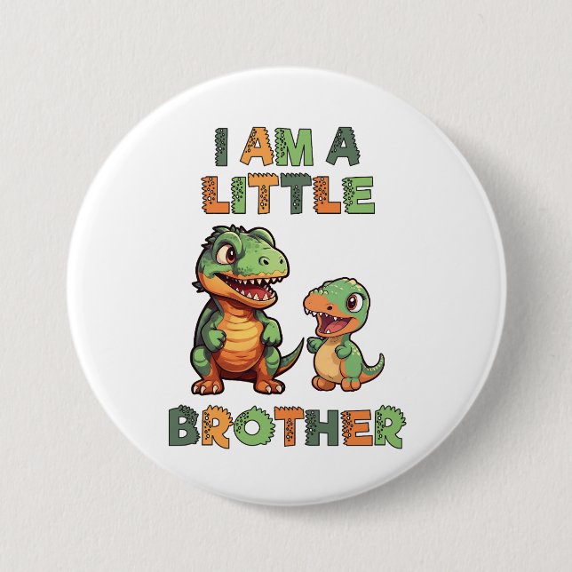 Badge Rond 7,6 Cm Dinosaur le petit frère  (Devant)