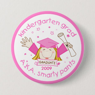 Badge Rond 7,6 Cm Diplômé de jardin d'enfants de fille/bouton