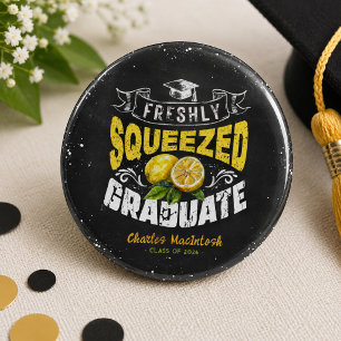 Badge Rond 7,6 Cm Diplômé de jus fraîchement pressé personnalisé