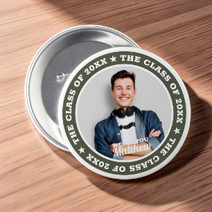 Badge Rond 7,6 Cm Diplômé La promotion de 20XX Photo personnalisée m