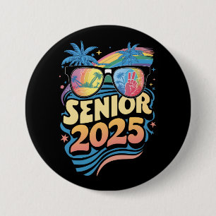 Badge Rond 7,6 Cm Diplômé Rétro 2025 Promotion 2025
