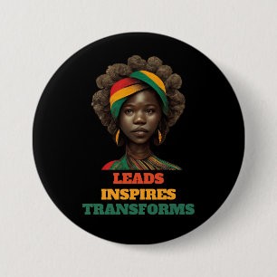 Badge Rond 7,6 Cm Dirige, inspire, transforme le mois de l'histoire 