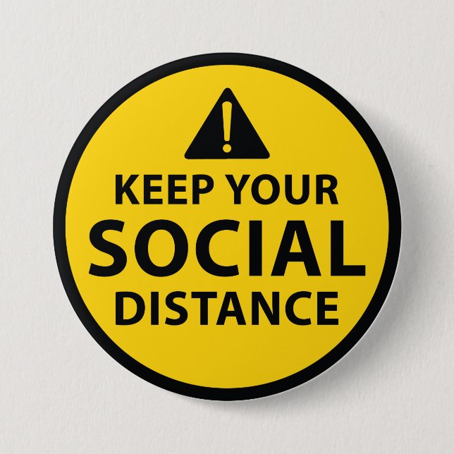 Badge Rond 7,6 Cm Distance sociale (Devant)