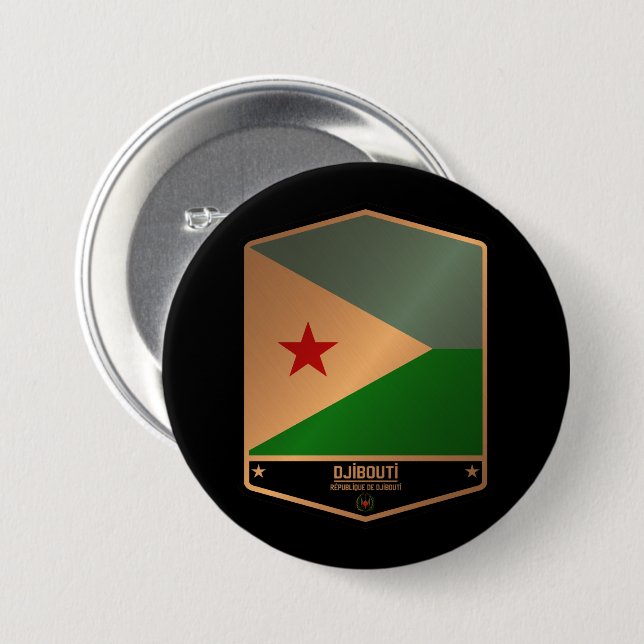 Badge Rond 7,6 Cm Djibouti (Devant & derrière)