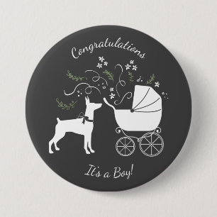 Badge Rond 7,6 Cm Doberman Chien Baby shower Chien Chien Chien Chien