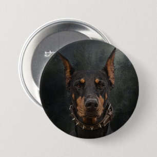 Badge Rond 7,6 Cm Doberman Pinscher