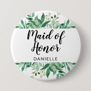 Badge Rond 7,6 Cm Domestique de feuillage frais d'honneur botanique