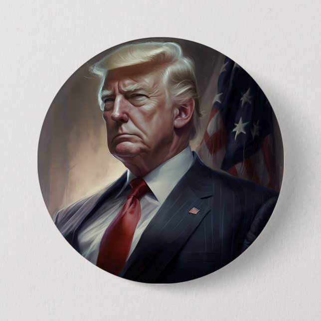 Badge Rond 7,6 Cm Donald Trump (Devant)