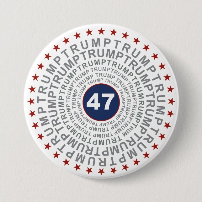Badge Rond 7,6 Cm Donald Trump "47" (Devant)