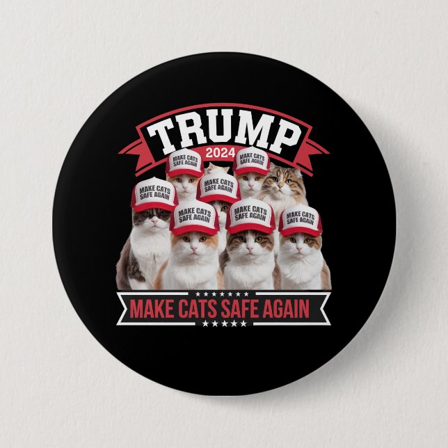 Badge Rond 7,6 Cm Donald Trump rend les chats sûrs à nouveau Débat 2 (Devant)