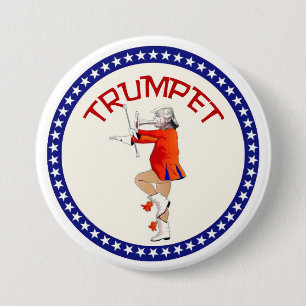 Badge Rond 7,6 Cm Donald Trumpet