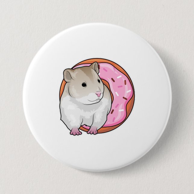 Badge Rond 7,6 Cm Donut Hamster (Devant)
