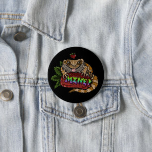 Badge Rond 7,6 Cm Dragon à la fraise "MINE !"